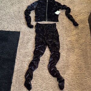 Black Velvet Two-Piece Set small NWT